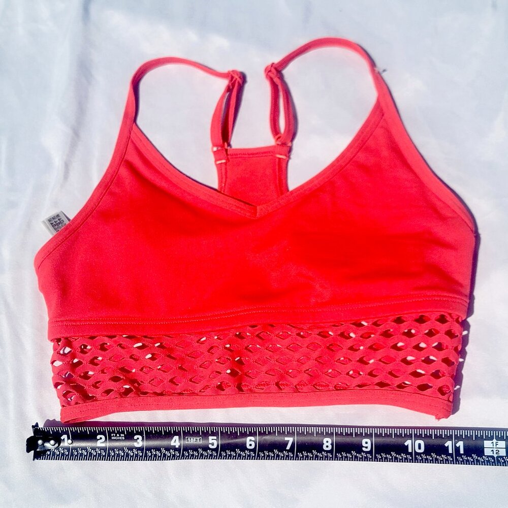 PINK Victoria’s Secret Ultimate Sports Bra XS Coral Red Lightly Lined Racerback